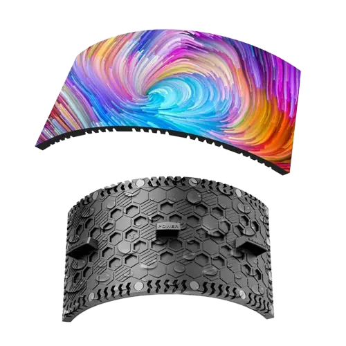 Creative LED display showing colorful patterns