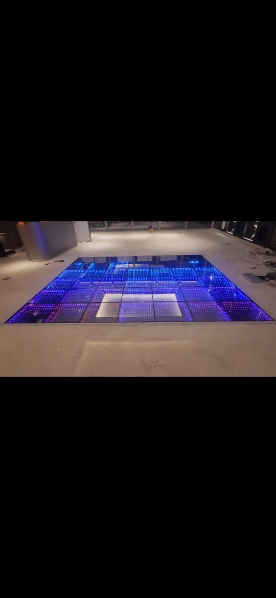 RGB LED dance floor installed indoors