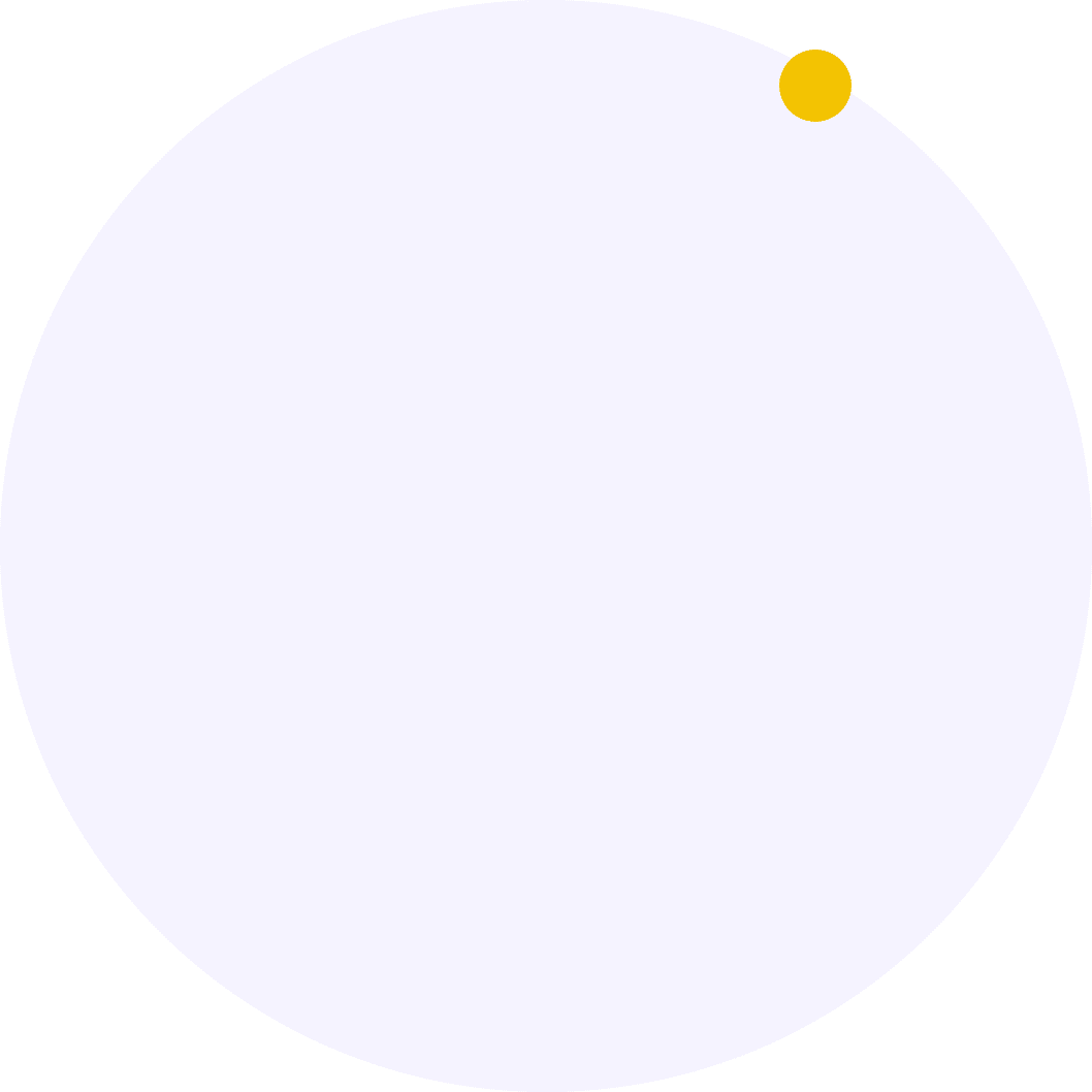 A large purple circle with a yellow small circle in the corner