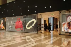 Transparent LED screen for indoor mall advertising