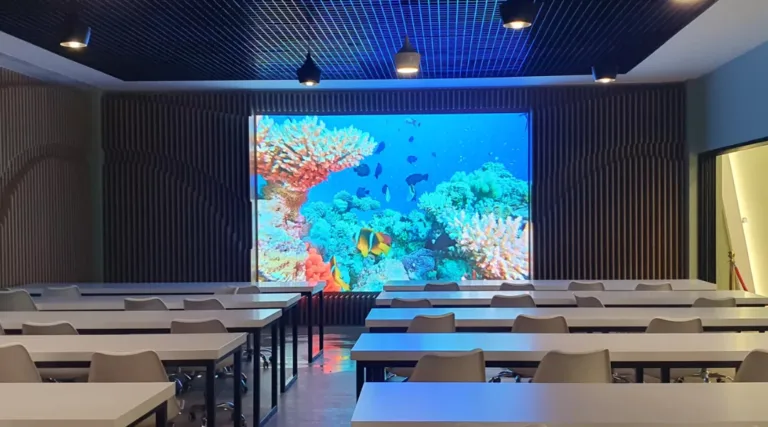 Conference room with indoor LED screen for presentations
