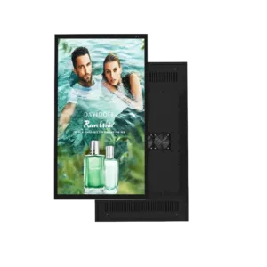 LCD display showcasing lifestyle advertisement