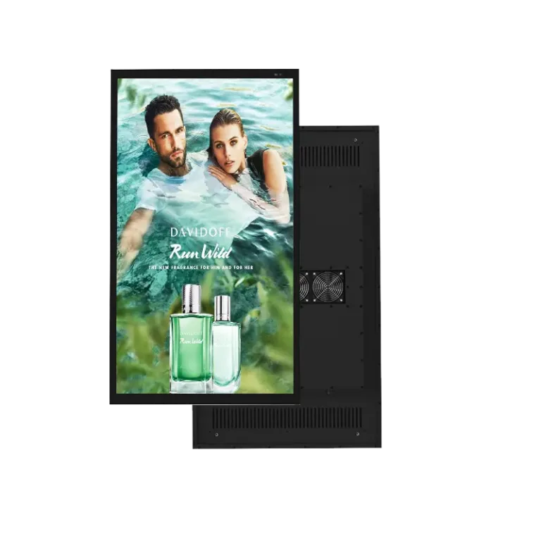 LCD display showcasing lifestyle advertisement
