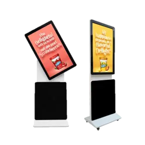 Rotating LCD display screens creating dynamic visual experience