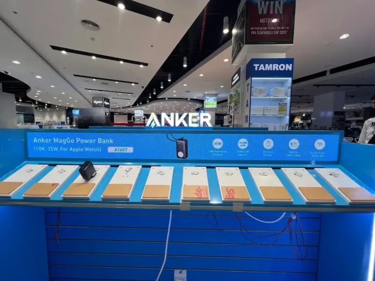 Digital shelf display for Anker electronics products