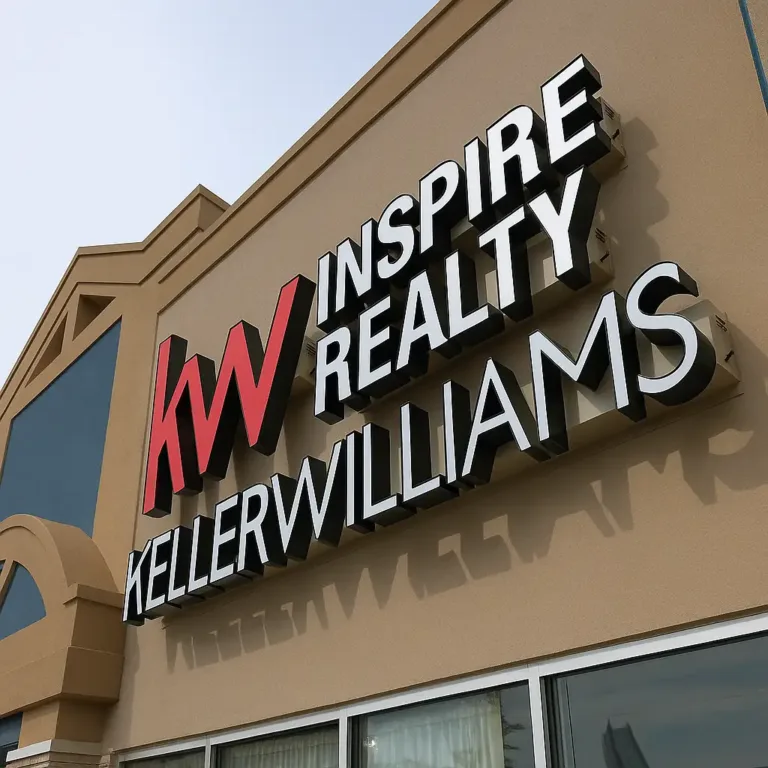 Keller Williams 3D LED sign board in front of building