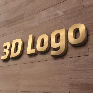 3D LED logo lettering signage in retail store