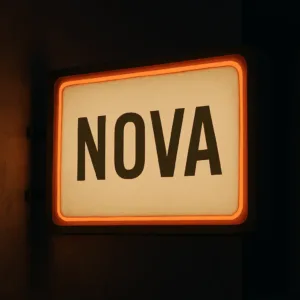 Light box signage displaying 'Nova' brand