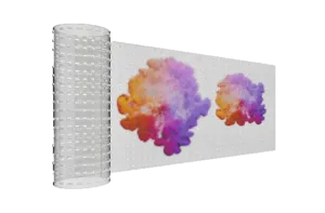 Adhesive LED display panel with multicolored flame pattern