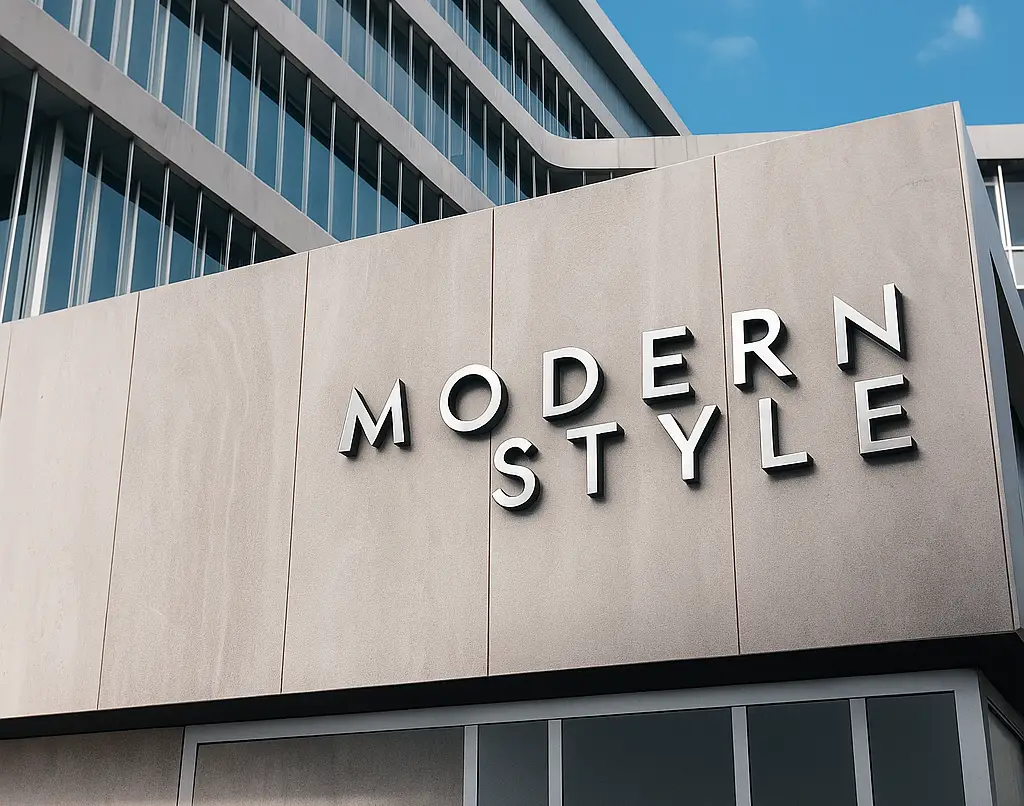 DGICON modern 3D signage for building facade