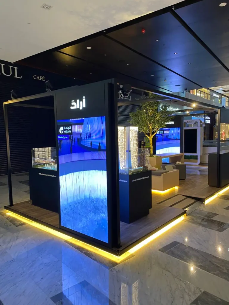Indoor LED screen displaying engaging content