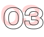 The numeral 03 in pink and black color