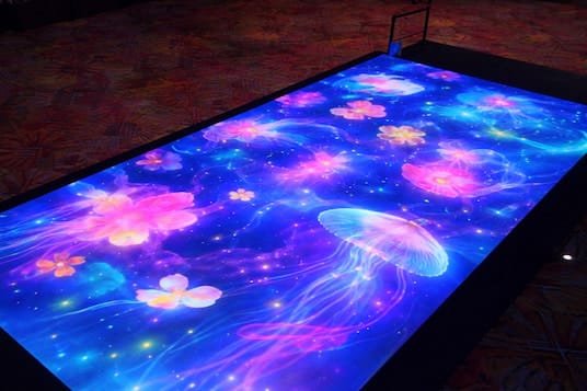 LED dance floor with colorful light show