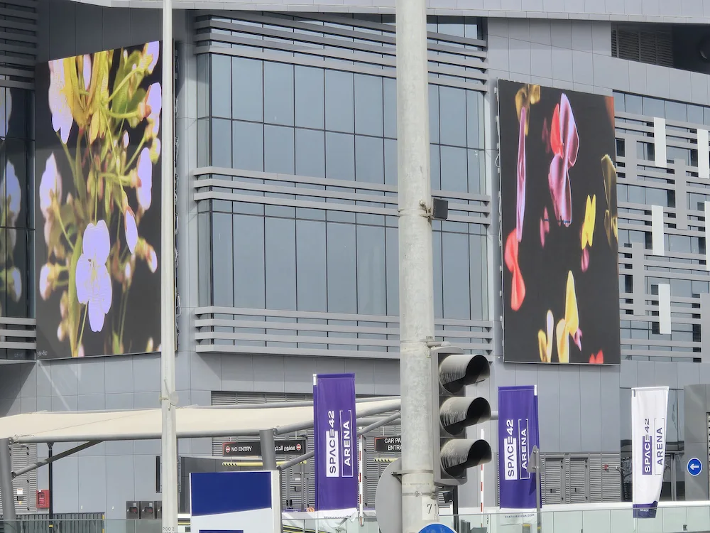 Building facade with P6 outdoor LED screen display
