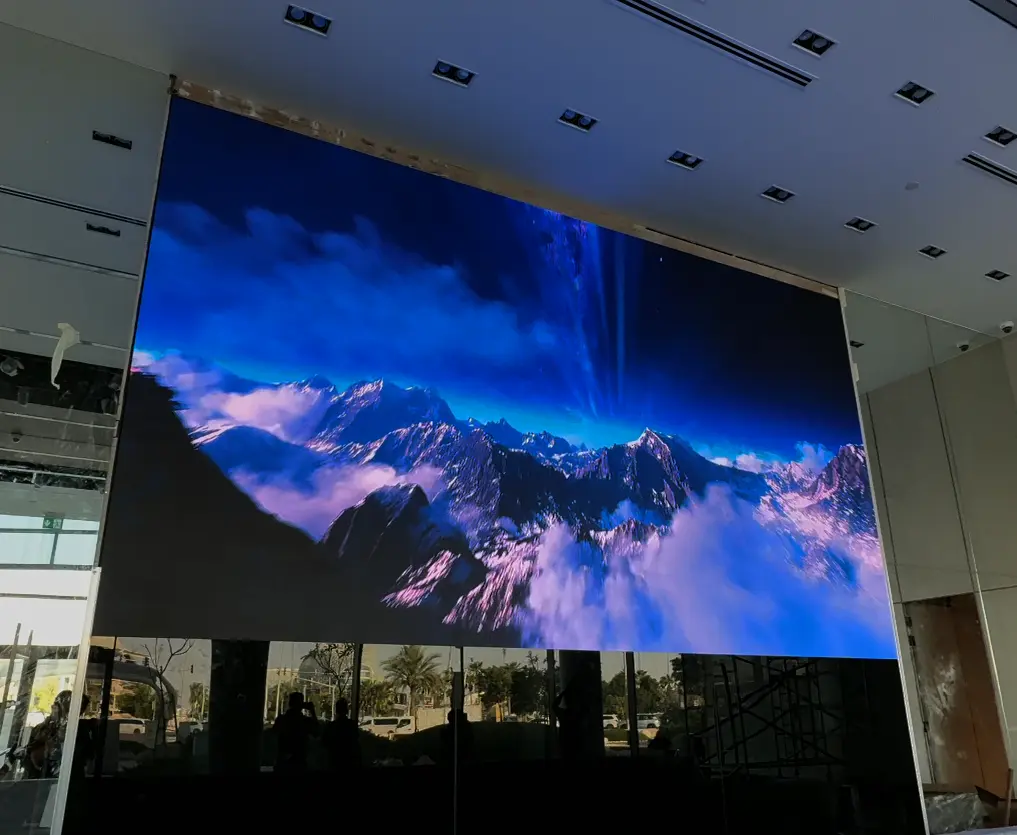 Digital signage in retail store displaying content
